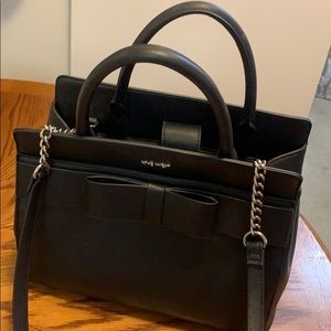 NINE WEST black leather handbag/ crossbody option